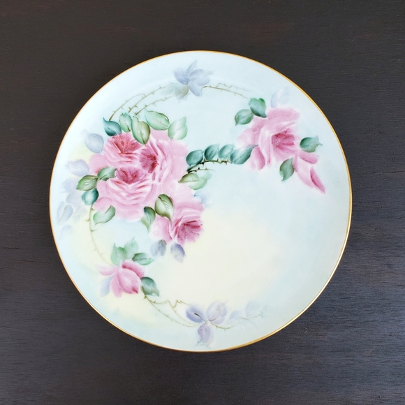 Antique 1920s Signed Art Porcelain Plate